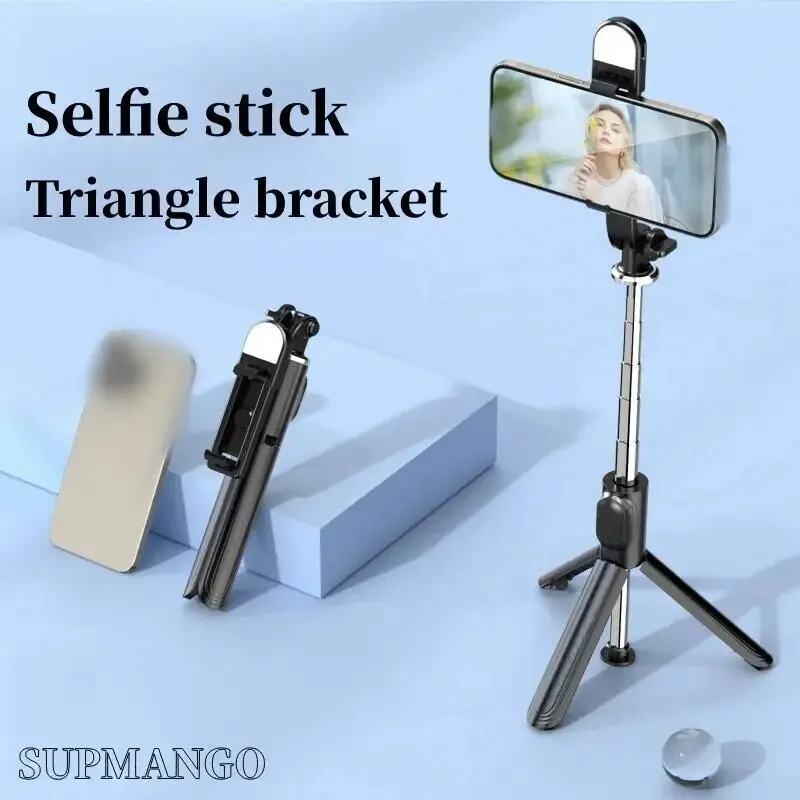 Cell Phone 1M Selfie Stick Tripod Bluetooth Remote Wireless Selfi Stick Phone Holder Stand with Beauty Fill Light For Phone