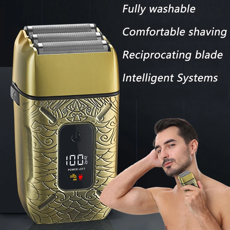 Men's Electric Shaver Reciprocating Razor 2&3 Blade Floating Shaving Beard Trimmer USB Charge LED Display Haircuts Are Available