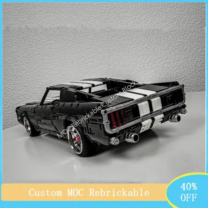 MOC Technical Ford Mustang 1:10 Model Building Blocks Bricks Classic Muscle Race Car Birthday Christmas Educational Toy Gift