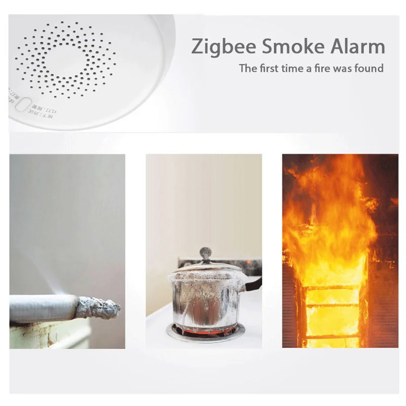 Zigbee detektor dymu nowe bezprzewodowe czujnik dymu inteligentne połączenie wykrywające Alarm przeciwpożarowy ochronny zabezpieczający inteligentnej aplikacji Tuya