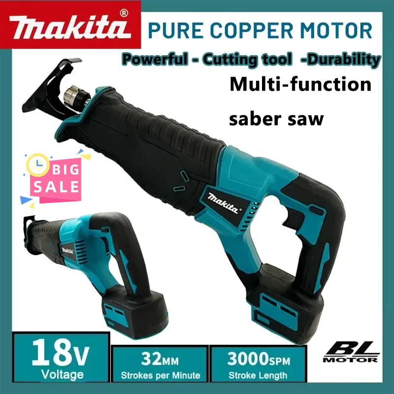 Makita 3000SPM scie alternative électrique sans brosse scie multifonction sans fil avec 4 lames outil de coupe du métal et du bois