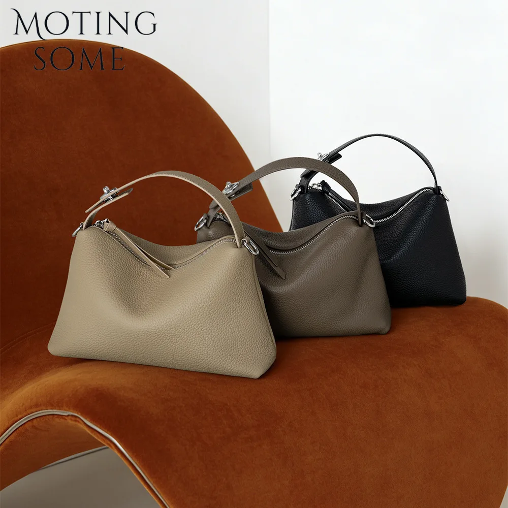 

MOTINGSOME Soft Full Grain Genuine Leather Bag Woman Spring New in Handbag Crossbody Shoulder Small Pillow Bags Purse 2026