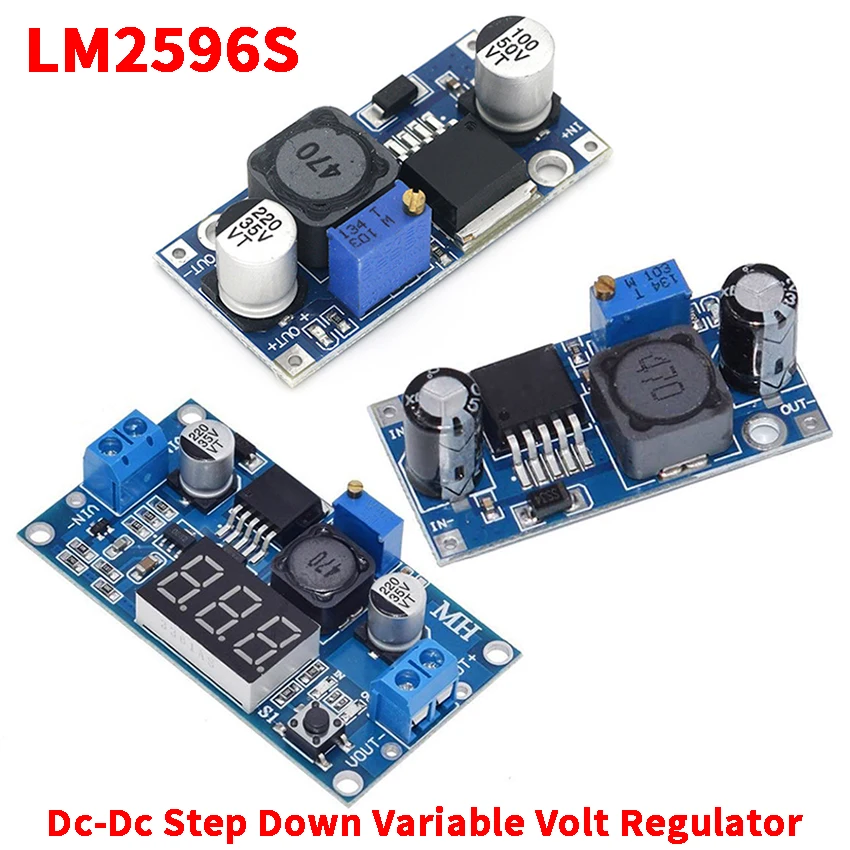 LM2596 DC-DC Buck Power Module Adjustable Voltage Reduction Module With Digital Voltmeter Display LM2596S Voltage Regulator