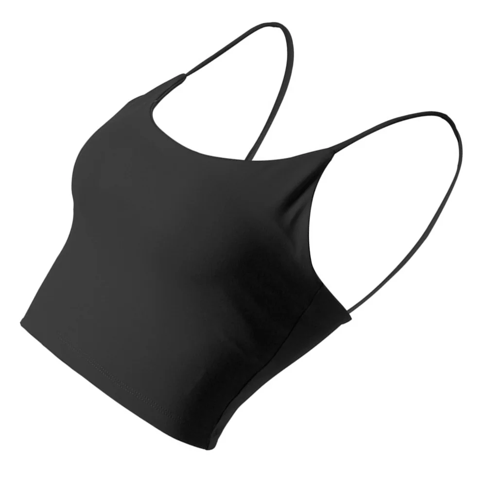 

Black Size S Woman Sports Vest Strap Underwear Lightweight Comfortable Yoga Running Fitness Bra Breathable Summer Sportswear