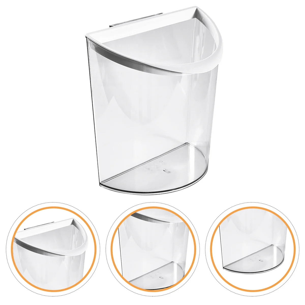 

Pet Material Large Opening Trash Bin Kitchen Door Mounted Space Saving Garbage Can Sturdy Long Life Simple Appearance