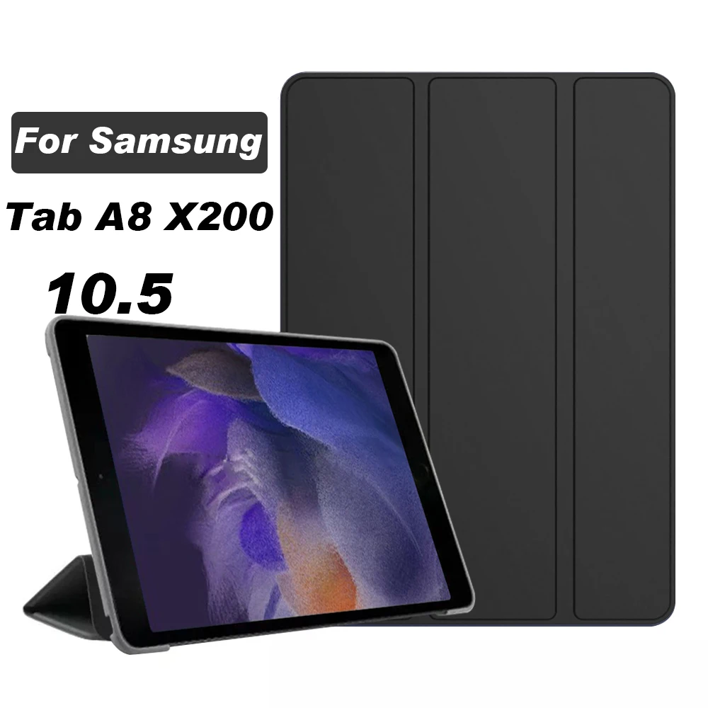 Tri-fold Case For Samsung Galaxy Tab A8 2021 PU Tablet Cover for Samsung Tab A8 10.5 SM-X200/SM-X205 Protective Tablet Cover