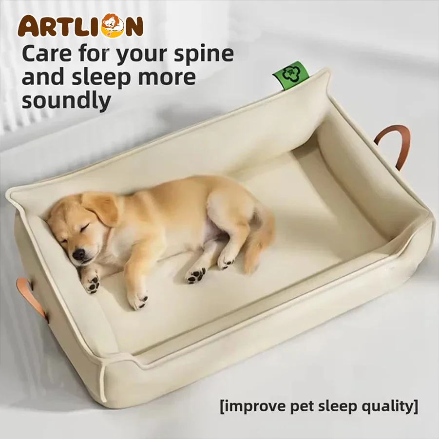 Large Waterproof Four Seasons Dog Bed - Scratch Resistant Bite Proof Pet Sleeping Pad Removable Washable Comfort Nest Cushion