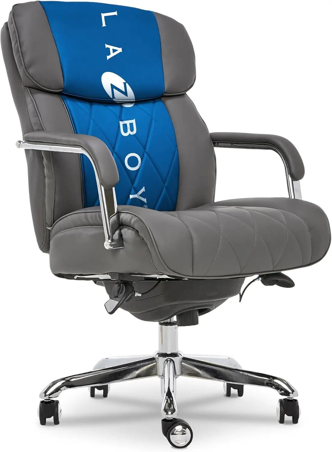 

La-Z-Boy Sutherland Ergonomic Bonded Leather Swivel Computer and Desk , Gray (CHR10048B)
