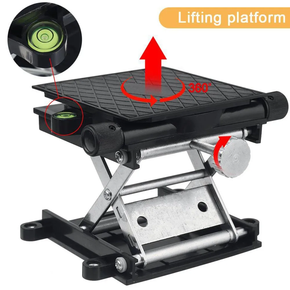 Automatic Precision Lab Lift Stand Heavy Black Lifting Platform Aluminum Lab Stand Physics Lab