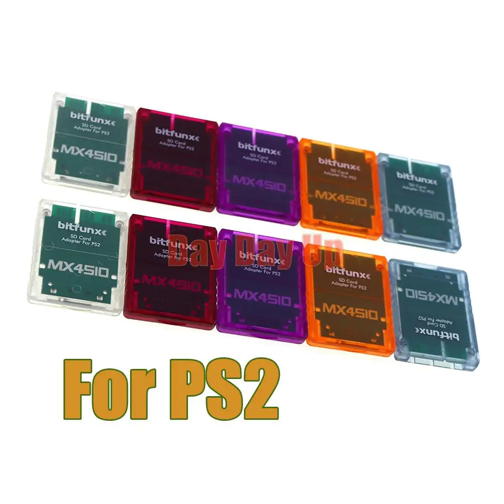 1PC TF SD Card Adapter For PS2 MX4SIO SIO2SD Memory Card Program Game Card Transparent Housing Card Adapter For PS2 Console