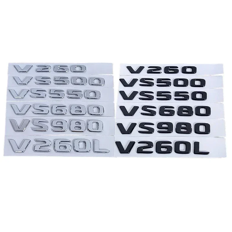 

ABS Car Rear Sticker Badge Trunk Decals Modified Decoration for Mercedes Benz V260 VS500 VS550 VS680 VS980 V260L Letters