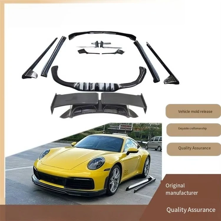 Veidt Suitable for 911 992 Taycan Carbon Fiber Body Kit Front Lip Rear Lip Side Skirts Spoiler 6