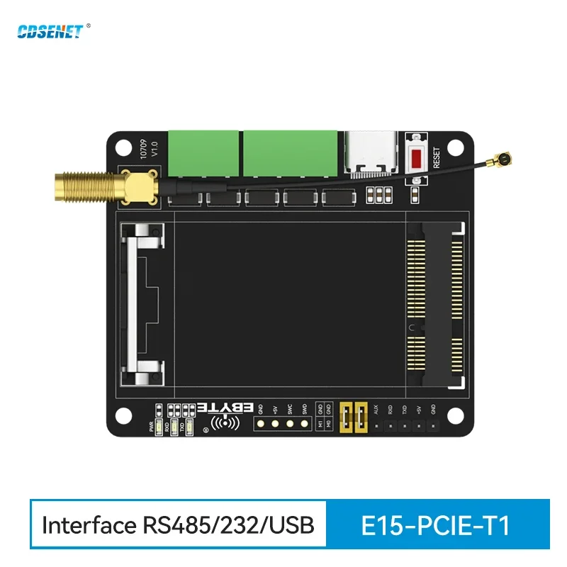 PCIE Transfer Test Board for 230/433/470/868/915MHz Lora Wireless Networking Module CDSENET E15-PCIE-T1 RS485 RS232 USB