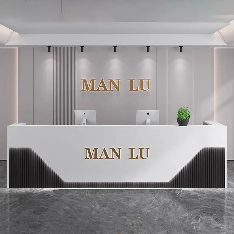 Customized Reception Desks Luxury Premium Cash Decoration Bar Counter Logo Modern Escritorio De Recepcion Office Furniture