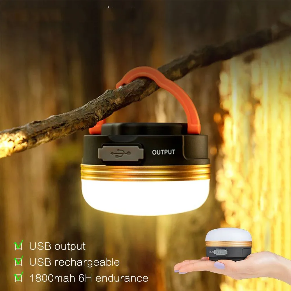 USB Rechargeable LED Camping Lantern Tents lamp 1800mAh Portable Camping  Work Lights Outdoor Hiking Night Hanging lamp