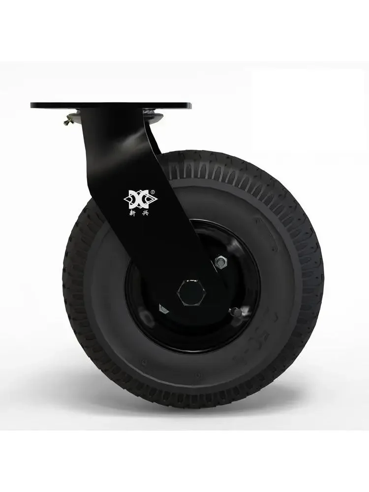 Rodízio de borracha inflável preto, 1 peça, eletroforese, carro, serviço de lobo, hotel, universal, 8 polegadas