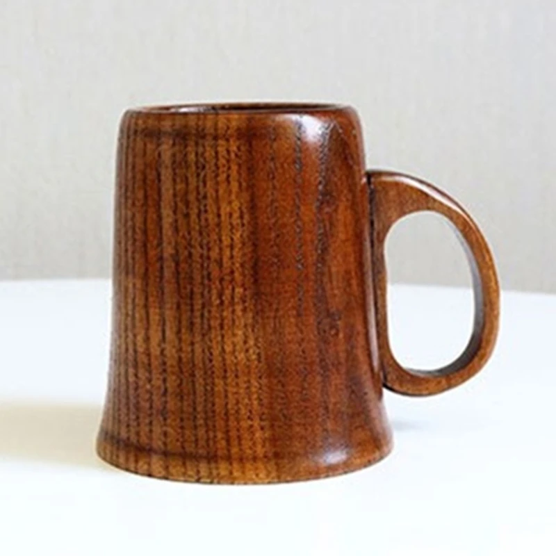 

Wooden Tea Cup Expresso Coffee Beer Mugs Cup Kuksa Handmade Japanese Sake Tea Cup Bamboo Cup with Handle