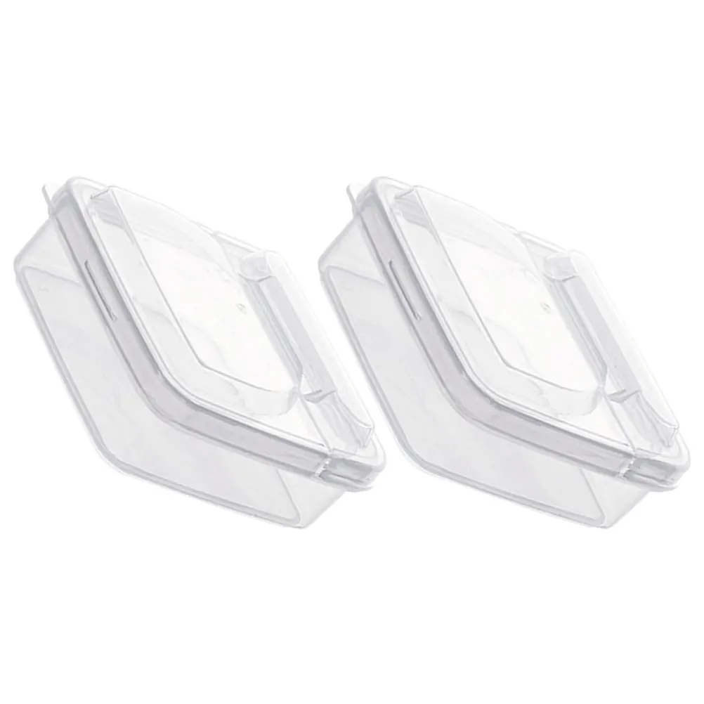 

2pcs Cheese Slice Storage Box Food Safe Fridge Containers For Kitchen Restaurant Butter Bacon Keeper Kitchen Supplies