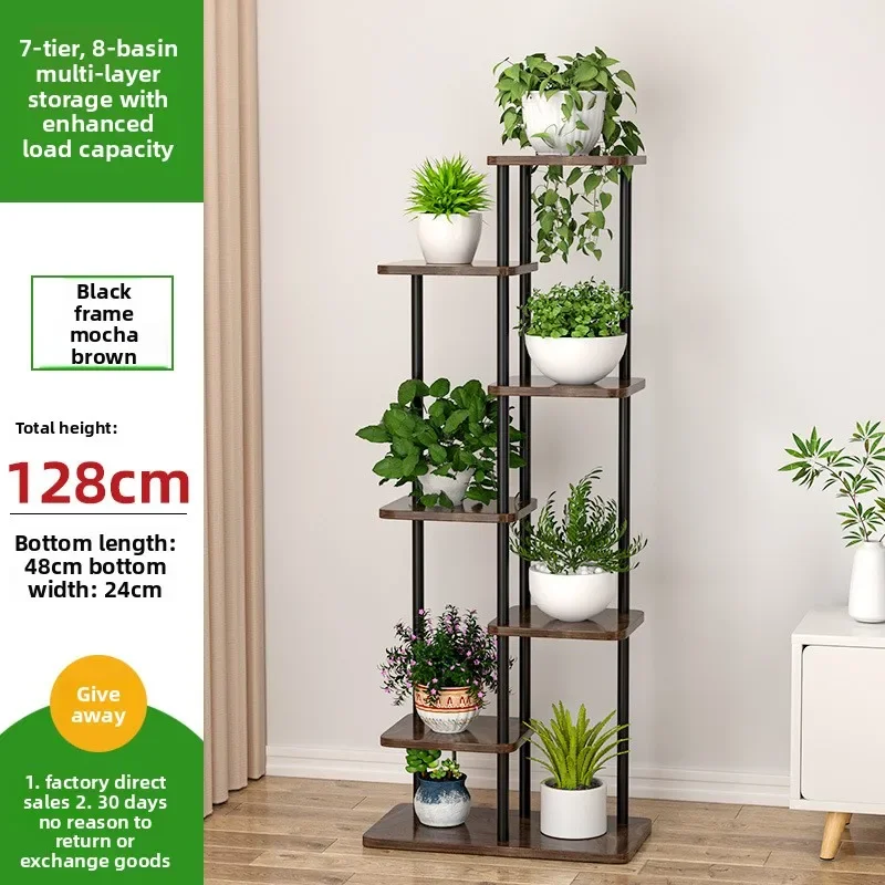 Multi-functional Flower rack indoor household wrought iron floor-to-ceiling multi-layer flower pot rack rack