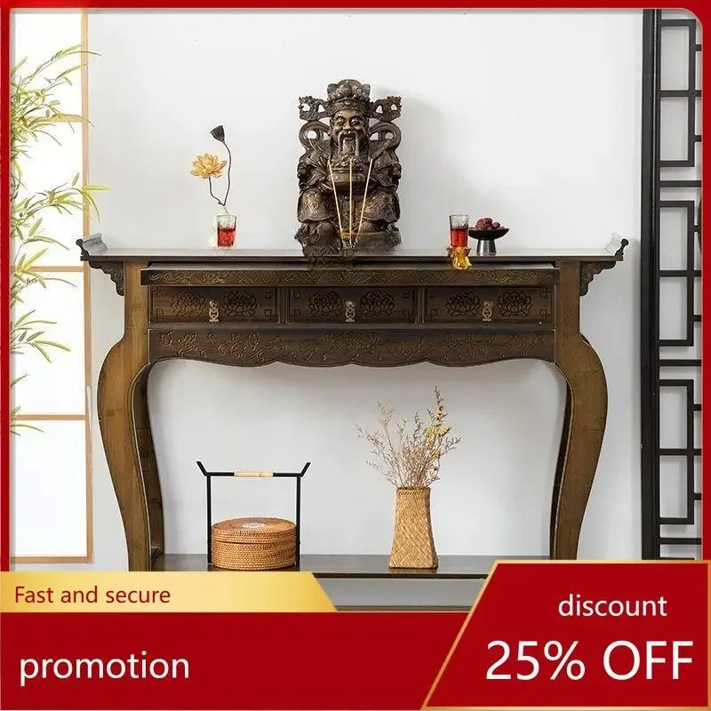 Chinese Style Console Altar Zen Living Room Bodhisattva a Long Narrow Table Modern Guan Gong Table Decoration