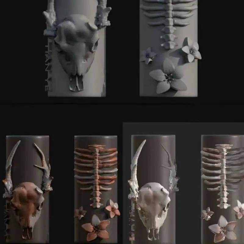 3D Silicone Nail Art Mold Mummy Ribs Spine Bone Design BPA Free Non-toxic for Salon Home Manicure Nail Decor