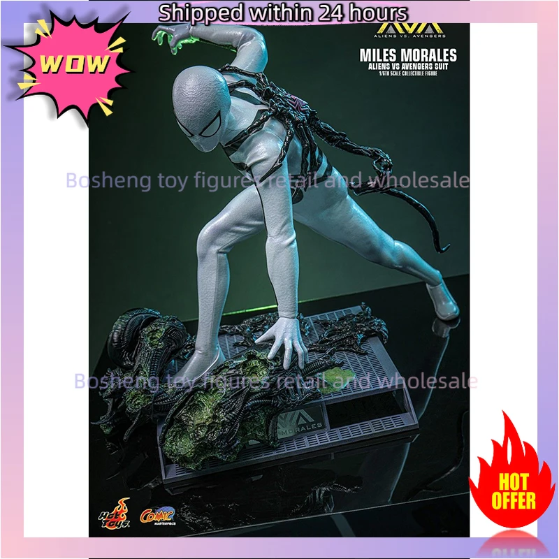 

Original Hot Toys HT CMS027 Aliens Vs Avengers Miles Morales Aliens Vs Avengers Suit 1/6th WF 2025 In Stock Anime Action Toys