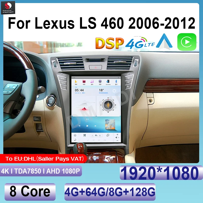 

Qualcomm Android 11 For Lexus LS460 2006-2012 12.1Inch Car Radio CarPlay Multimedia Video Player Auto radio Stereo BT Google