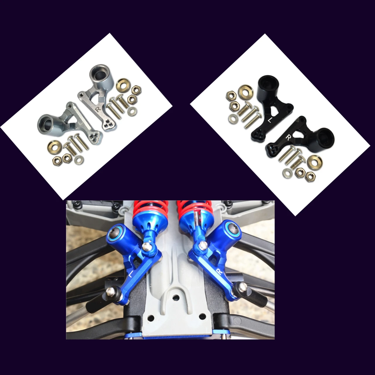 GPM Aluminum Rear Rocker Arm Set For TRAXXAS 1/10 E-Revo Vxl 5358 P-2