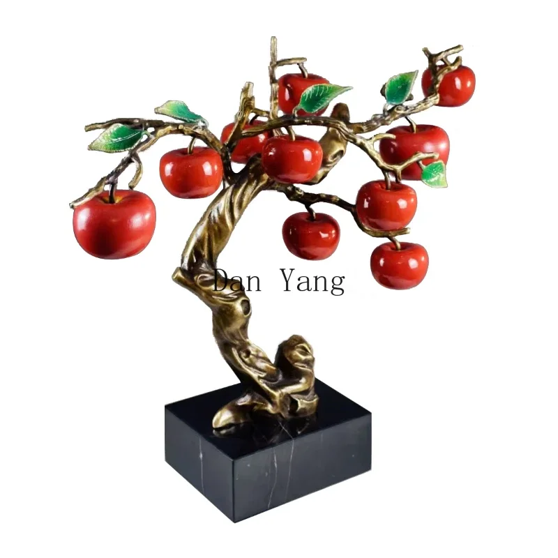 

YJ all-copper Ping An Happy Fortune Tree Ornament Home Furnishing Living Room Entrance New Chinese Decoration Apple Housewarming