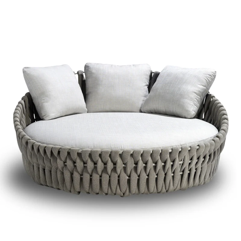 

Outdoor large round bed courtyard leisure rattan creative sofa bed