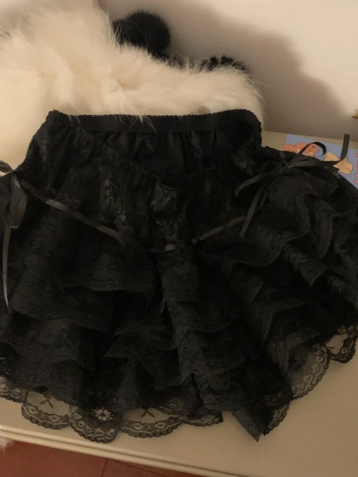 Pure Desire White Lace High Waist Sexy Half Skirt Women's Summer Short Skirt Cake Puffy Umbrella Skirt City Commuting