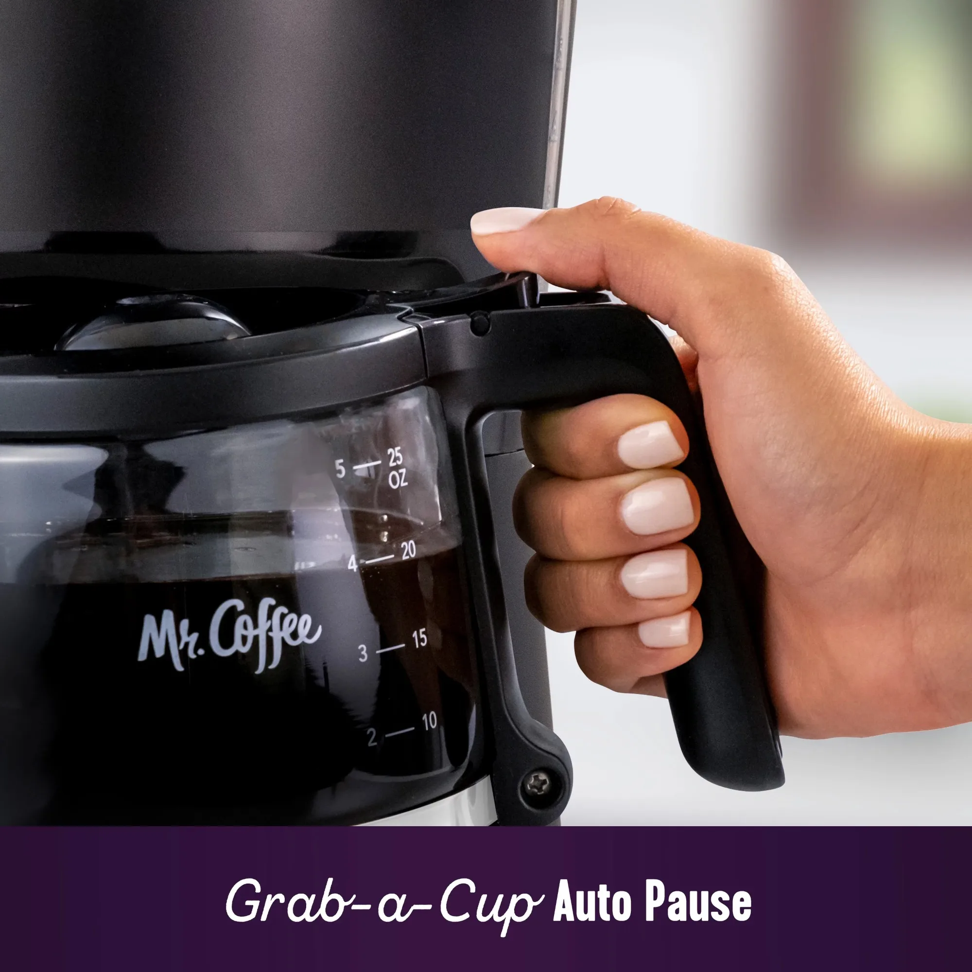 5-Cup Programmable Coffee Maker, 25 oz. Mini Brew, Black