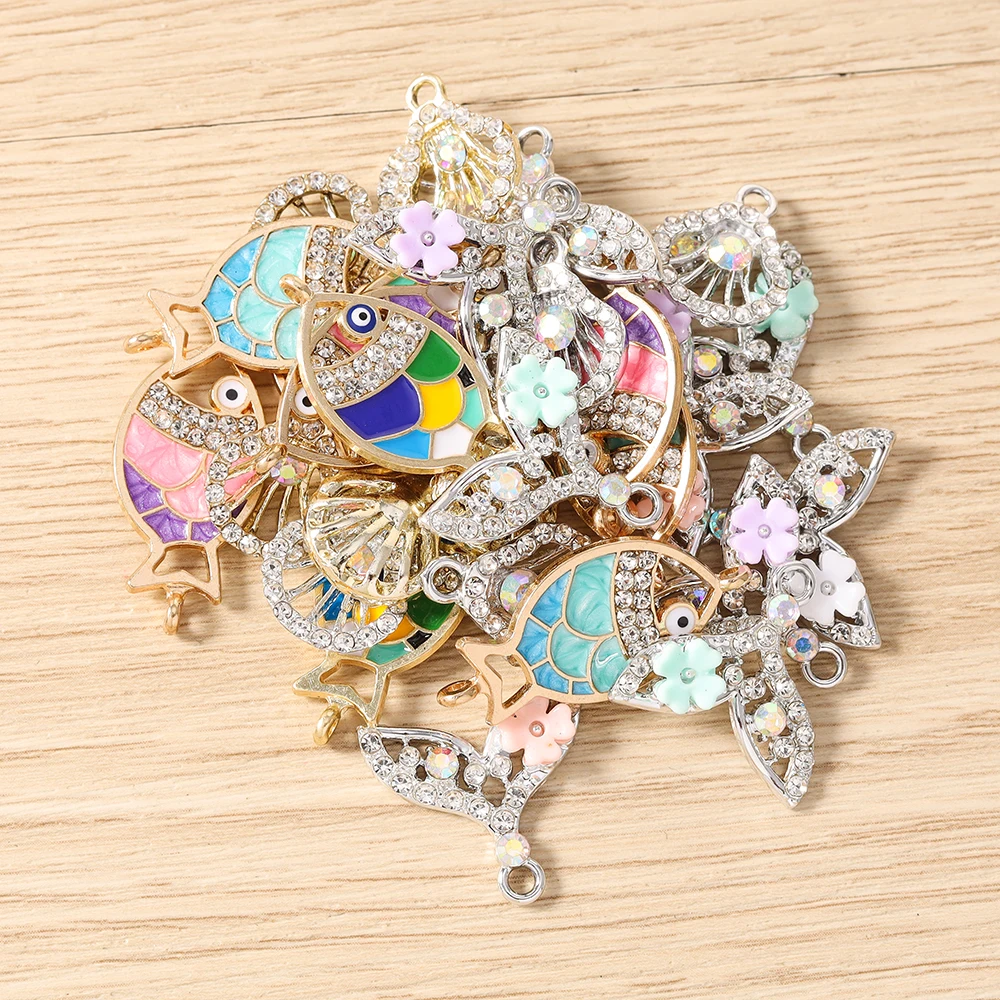 Tusember 10 Stück Exquisite Ozean-Strand-Kristall-Muschel-Meerjungfrauen-Anhänger für DIY-Schmuckherstellung, Armband, Halskette, Ohrringe – Detail 3