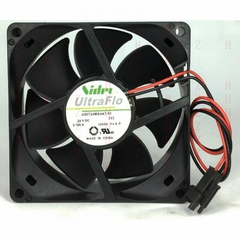 

XXZ для Nidec 80*80*25 мм 8 см DC 24 В 0,165A U80T24MS4A7-51 2-проводной охлаждающий вентилятор