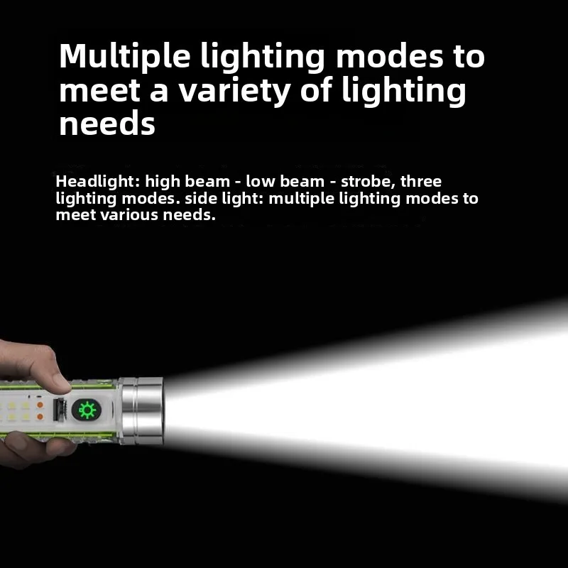 مصباح يدوي ليزر أبيض عالي السطوع: مصباح يدوي صغير 520 أمبير متعدد الوظائف من النوع C مع ستروب أحمر وأزرق، ميزة فلورسنت #3