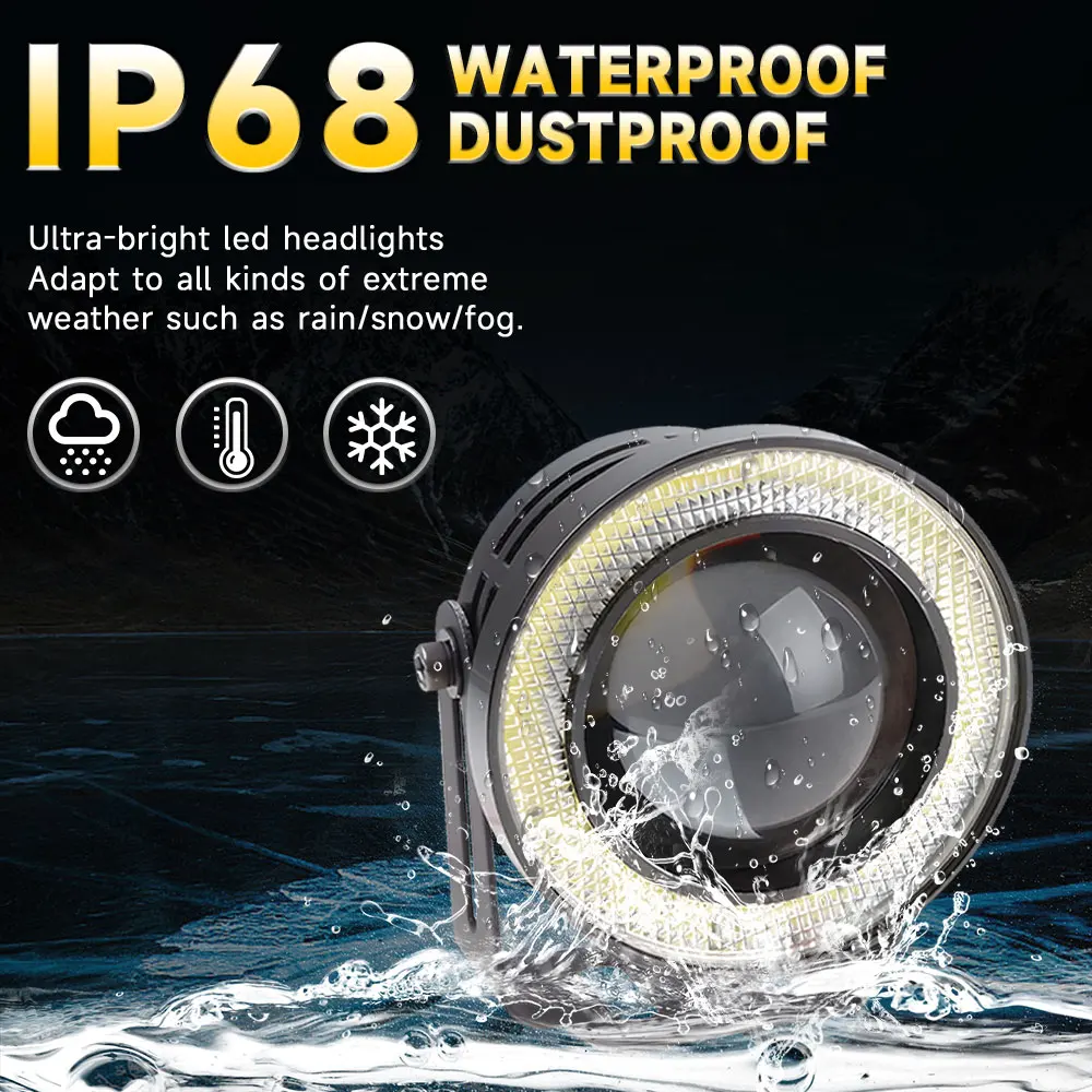 Automobile Projector Led Fog Lights 6000K Halogen Angel Eye DRL Daytime Running Fog Lamp for toyota corolla jeep 2.5\