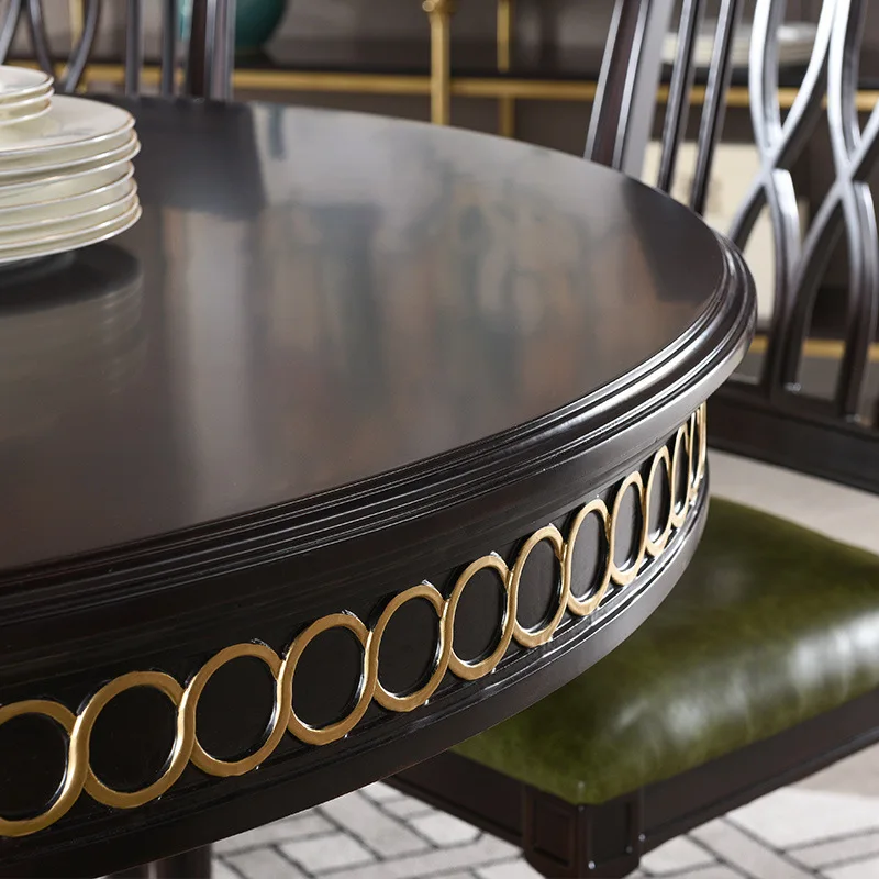round dining table modern simple European neoclassical style furniture long dining table dining table and chair combination
