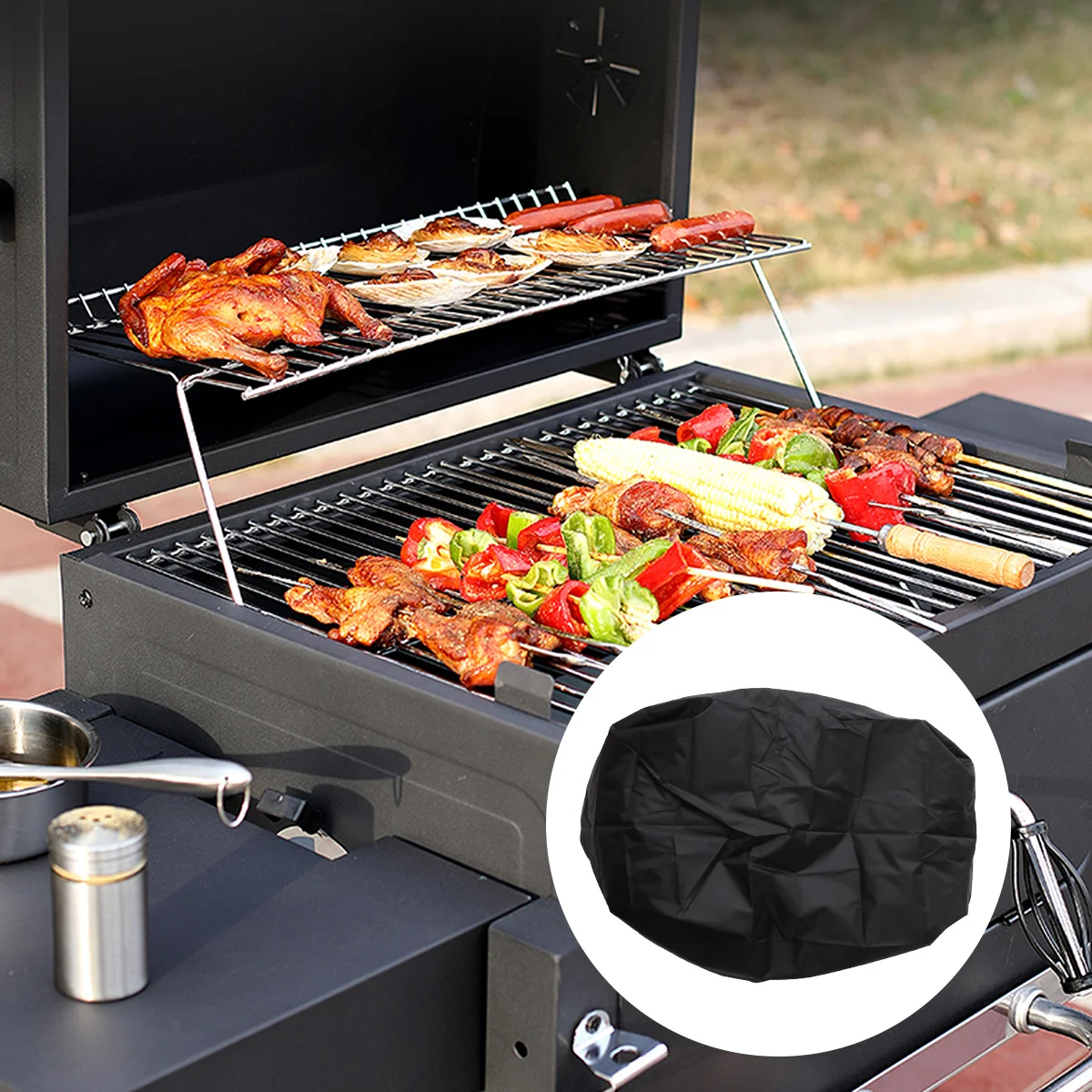 

Waterproof BBQ Cover Outdoor Grill Oven Dust Sun Protection Durable UV Resistant Lightweight Portable Storage Easy Use Barbecue