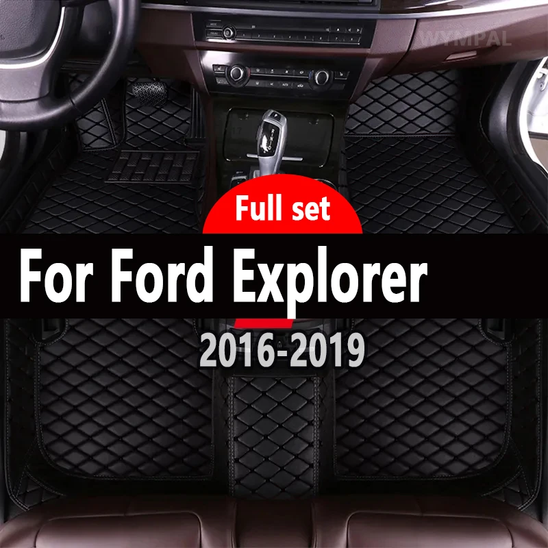 Car Floor Mat For Ford Explorer Classic U502 7seat 2016~2019 Non-slip Pad Waterproof Pads Rugs Leather Floor Mat Car Accessories