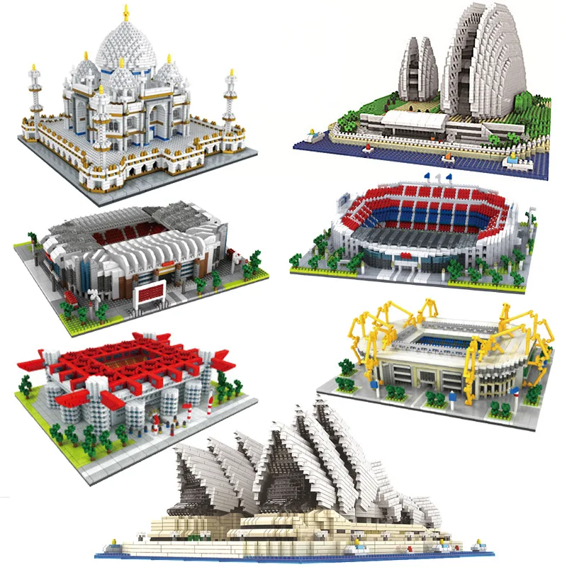 

Block Puzzle Taj Mahal 9912 Soccer Stadium Tiny Particles Blocks Puzzle Assembled Toys For Children Gift Cultivate Patience