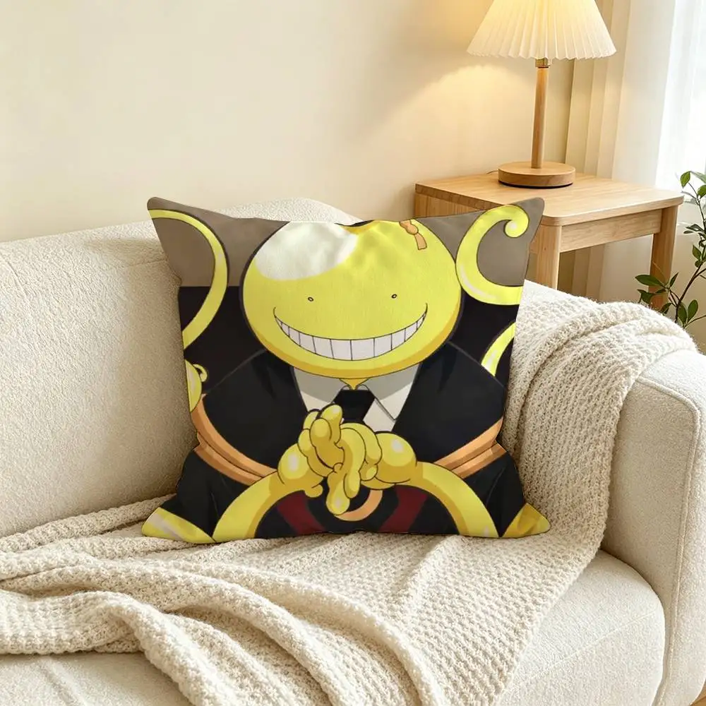 Assassination Classroom Koro-sensei Pillow Case Square Double-Sided Sofa Cushion Cover Bedroom Bedside Pillow