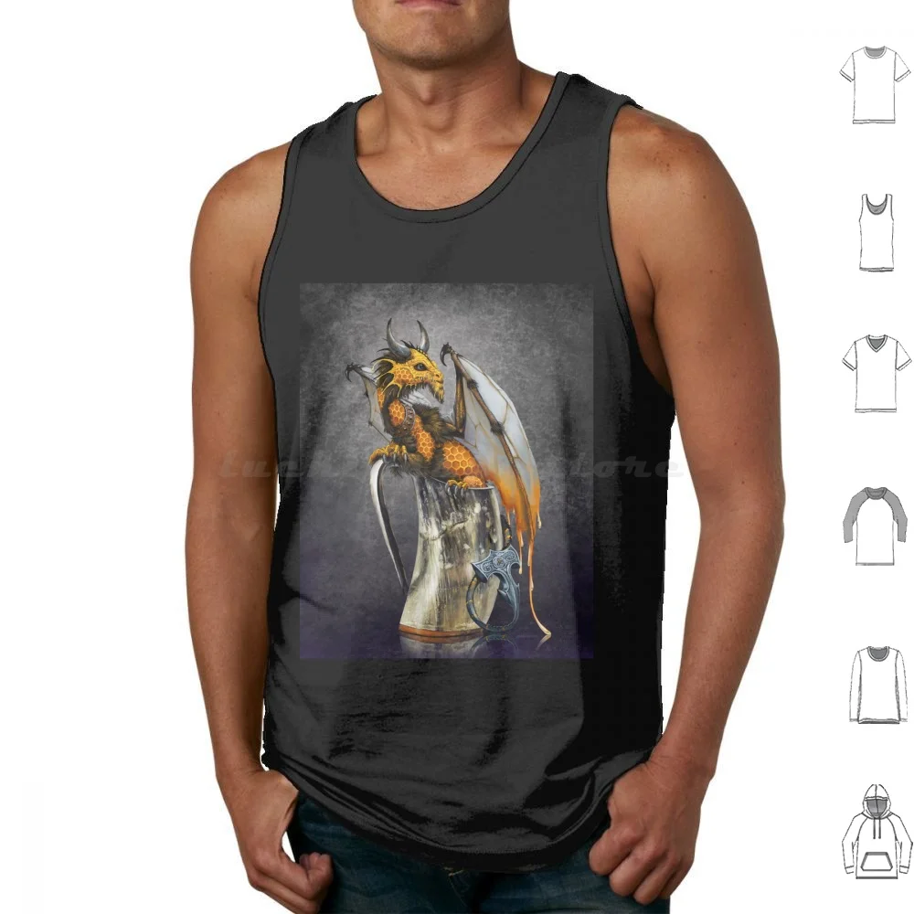 Mead Dragon Tank Tops Vest Sleeveless Mead Dragon Mead Dragon Drink Horn Viking Honey Stanley Morrison Dragon Art Horn Viking