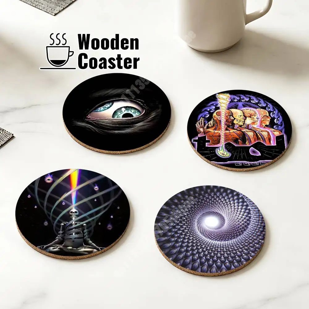 T-Tool Band Lateralus Fear Inoculum Wooden Cup Mat Americano Beer Milk Water Coaster for Baking Studio