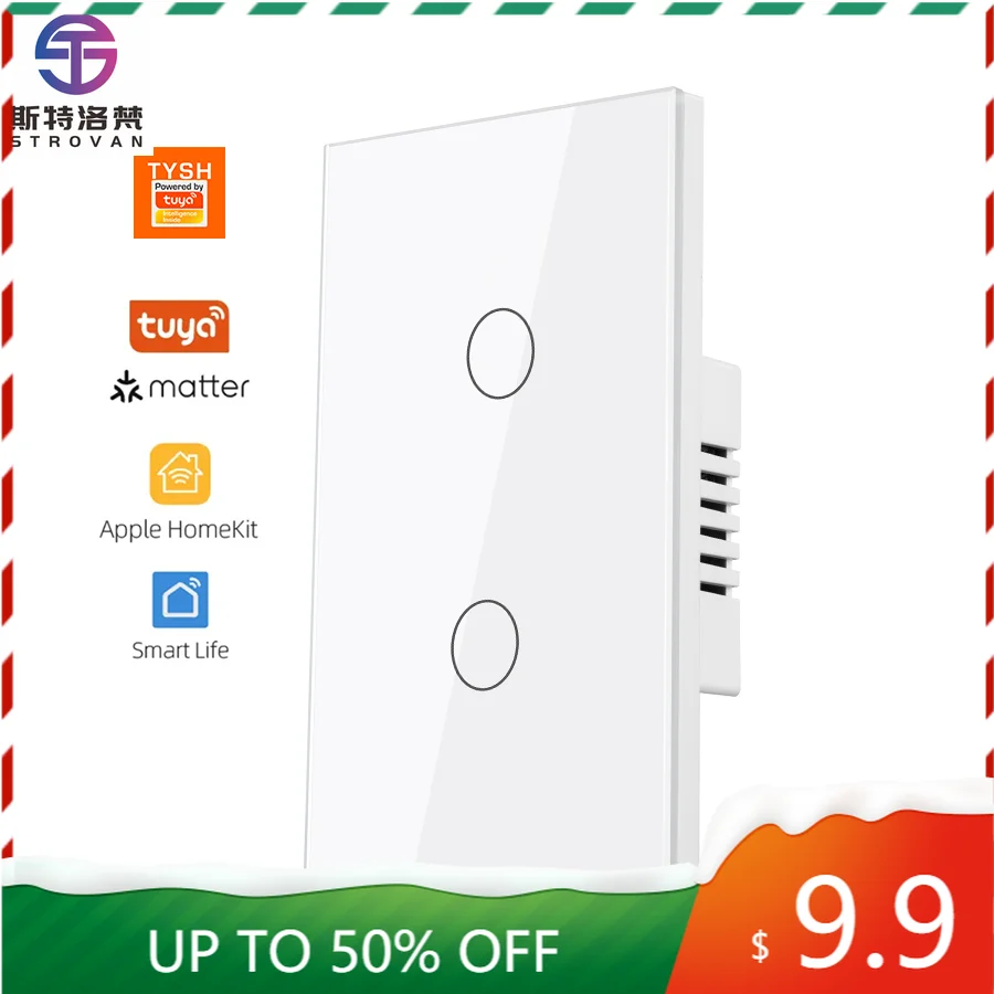 

STLF Us Standard Electric Google Alexa Home Light Switch Tuya Inteligentes Interruptor Wifi Matter Smart Wall Switches