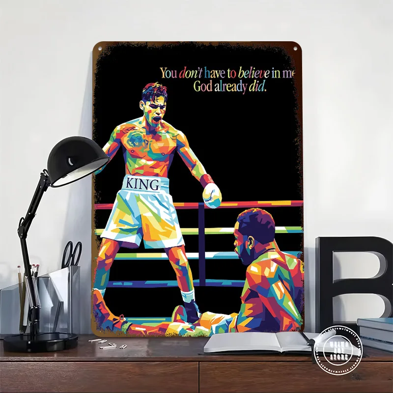 Ryan Garcia Boxing Art Printed Poster Customized Retro Wall Art Vintage Metal Tin Signs for Living Room Decoration Wand Deko