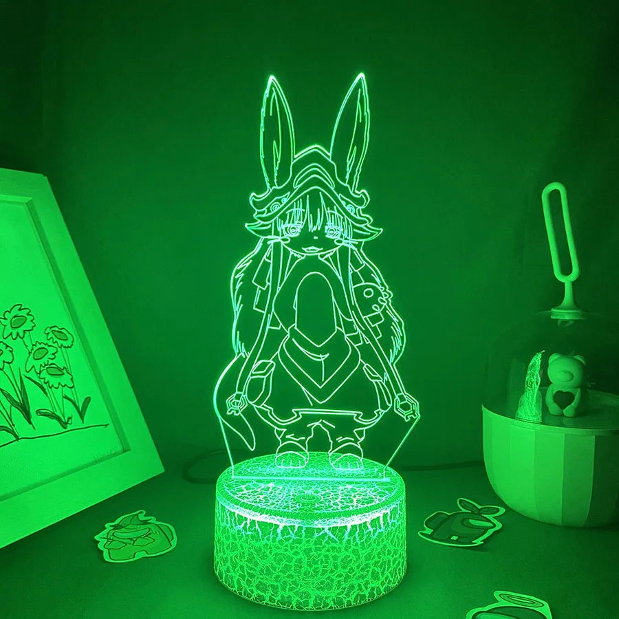 Anime hecho en Abyss Nanachi 3D LED Neon Night Lights, Kawaii Birthday Gift for Friend Otaku Bedroom Decor Nanachi Manga Lava Lamp