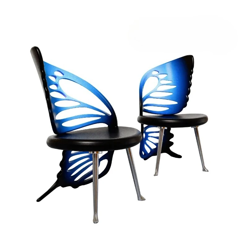 AANew Art Chair Light Luxury High Sense Solid Wood Chair Luxury Model Room Butterfly Gradual Change Chair