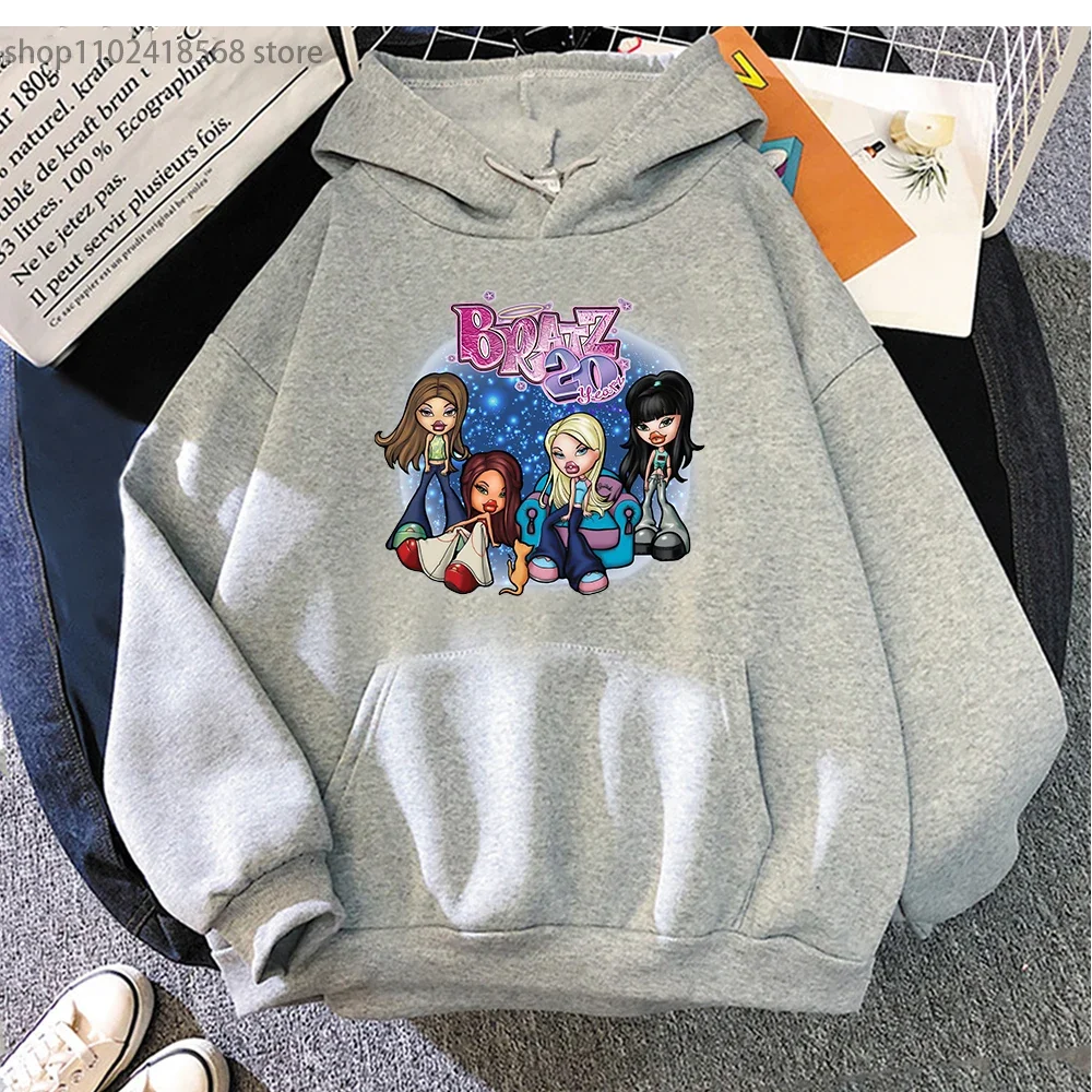 Cartoon Bratz Sweatshirt Women Autumn Winter Hoodies Men Loose Top Y2K Long Sleeve Graphic Clothes Streetwear Female Jacket Tops