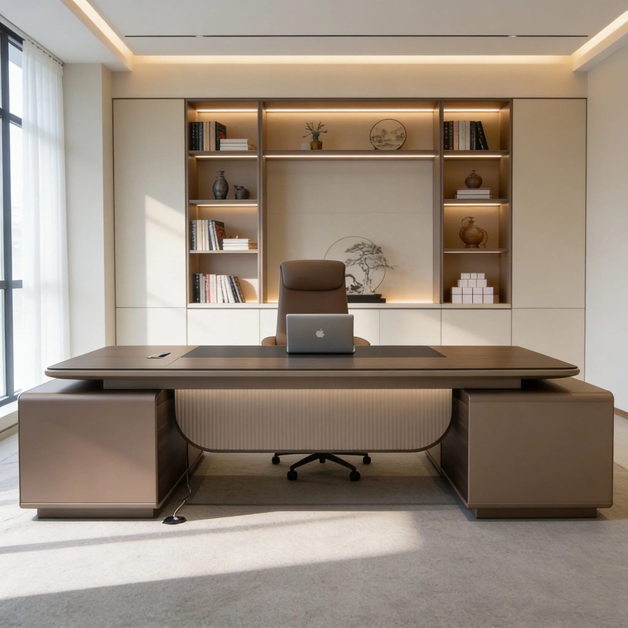 &North American Black New Style Aesthetic Executive Office Wood High-end Custom Master Table Lockers