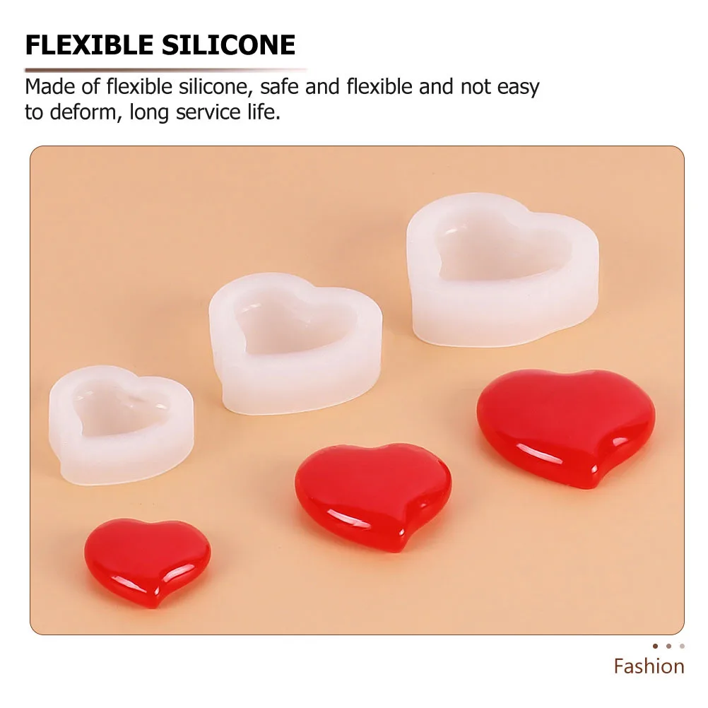 

3pcs Heart-Shaped Silicone Molds Diy Craft Reusable Mold For Jewelry Making Ornament Accessories 3D Epoxy Resin Casting Tool